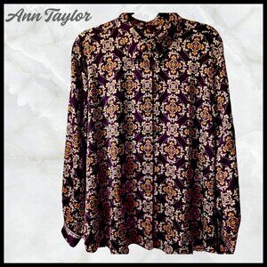 Ann Taylor Essential Shirt – Baroque Print – Size XL